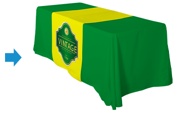 table cloth with custom banner
