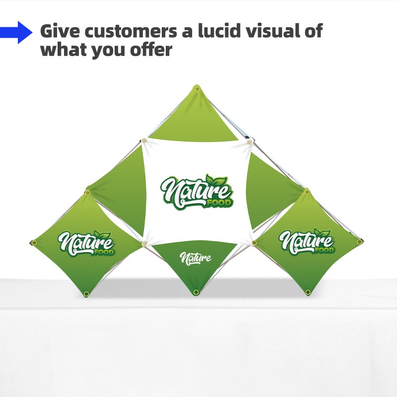 Triangular Middle Grid Table Top Pop Up Display