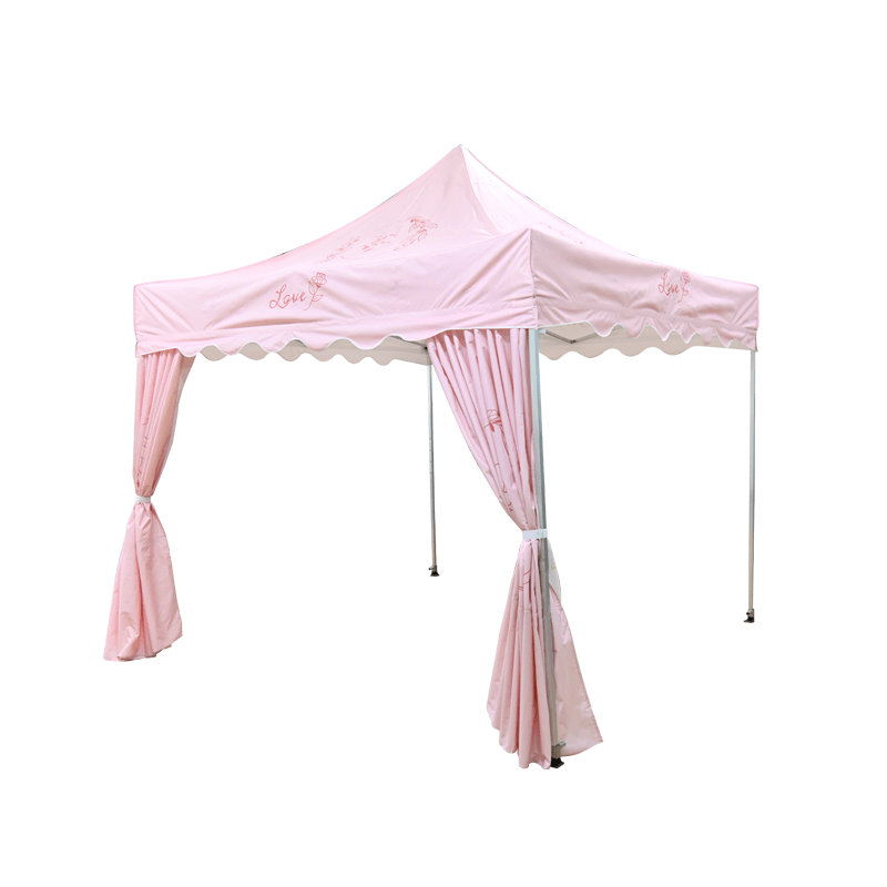 10x10 Tent with Scalloped Valances and Curtains