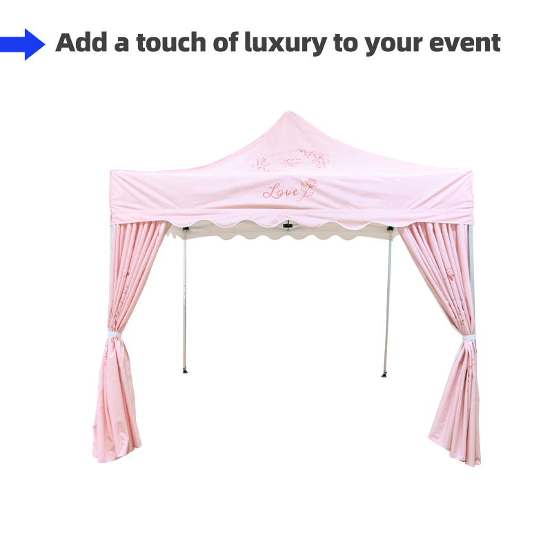 10x10 Tent with Scalloped Valances and Curtains