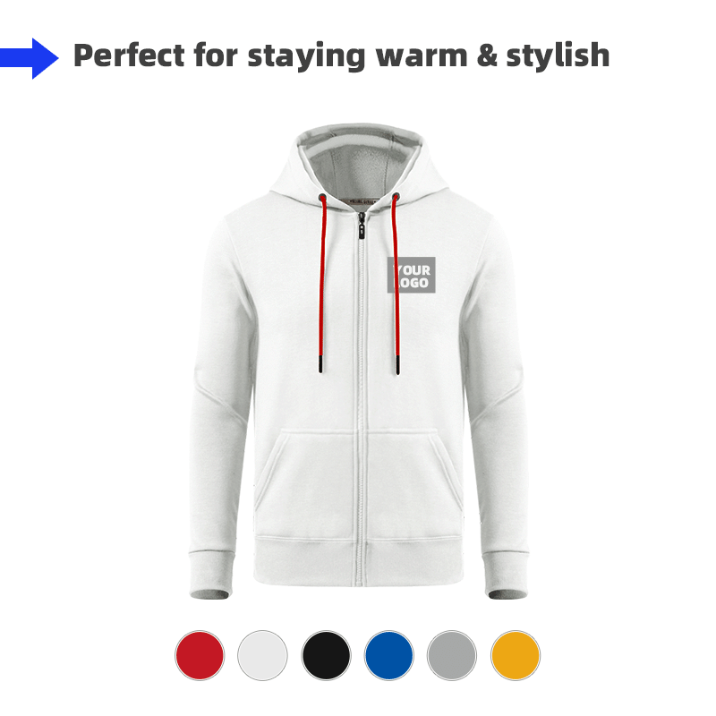 Custom Promo Polar Fleece Zipper Hoodie-Off-Set Print