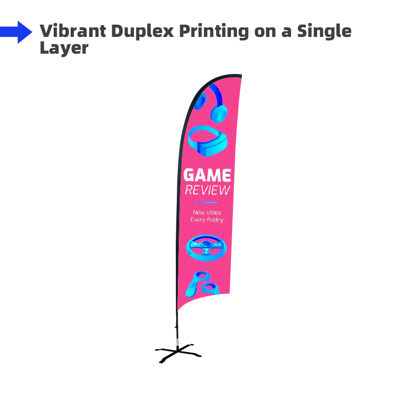 Duplex Printing Concave Flag with Uni-Fit Pole