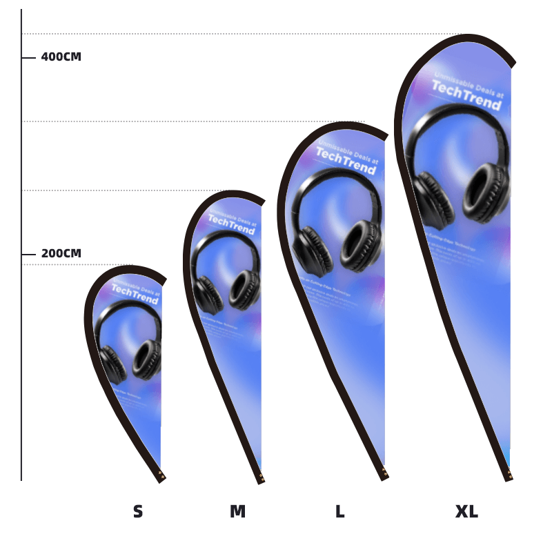 Duplex Printing Teardrop Flag with Uni-Fit Pole