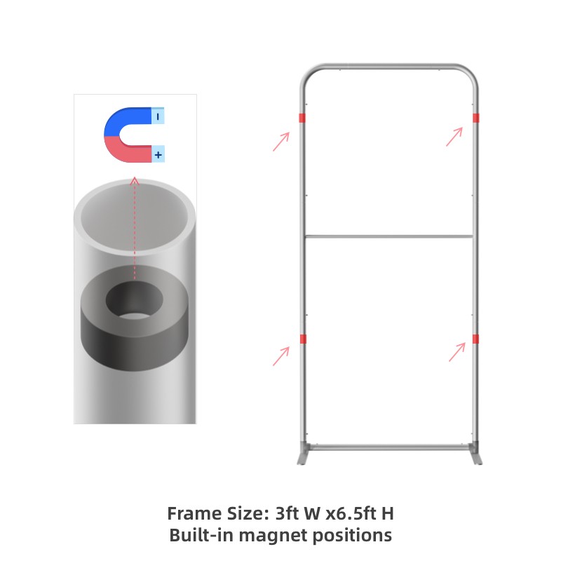 Magnetic Straight Fabric Banner Stand