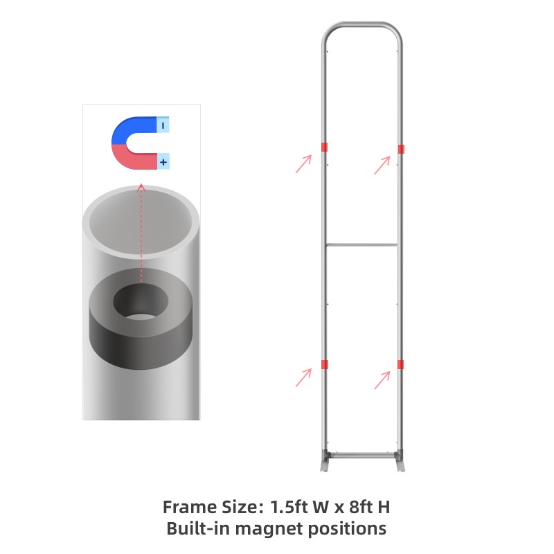 Magnetic Straight Fabric Banner Stand