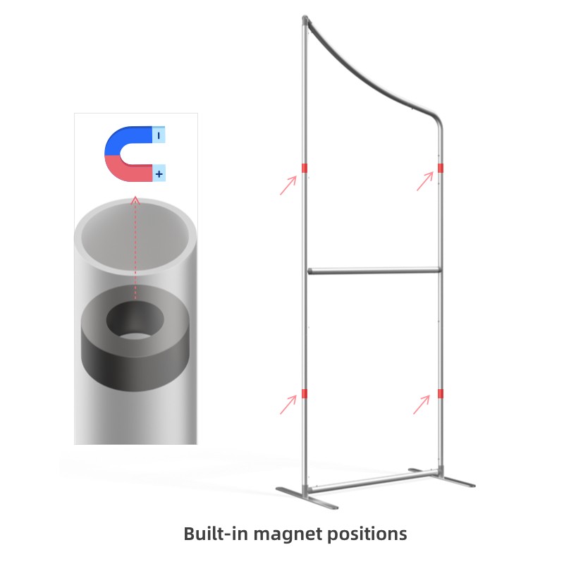 Magnetic Slope Fabric Banner Stand 1