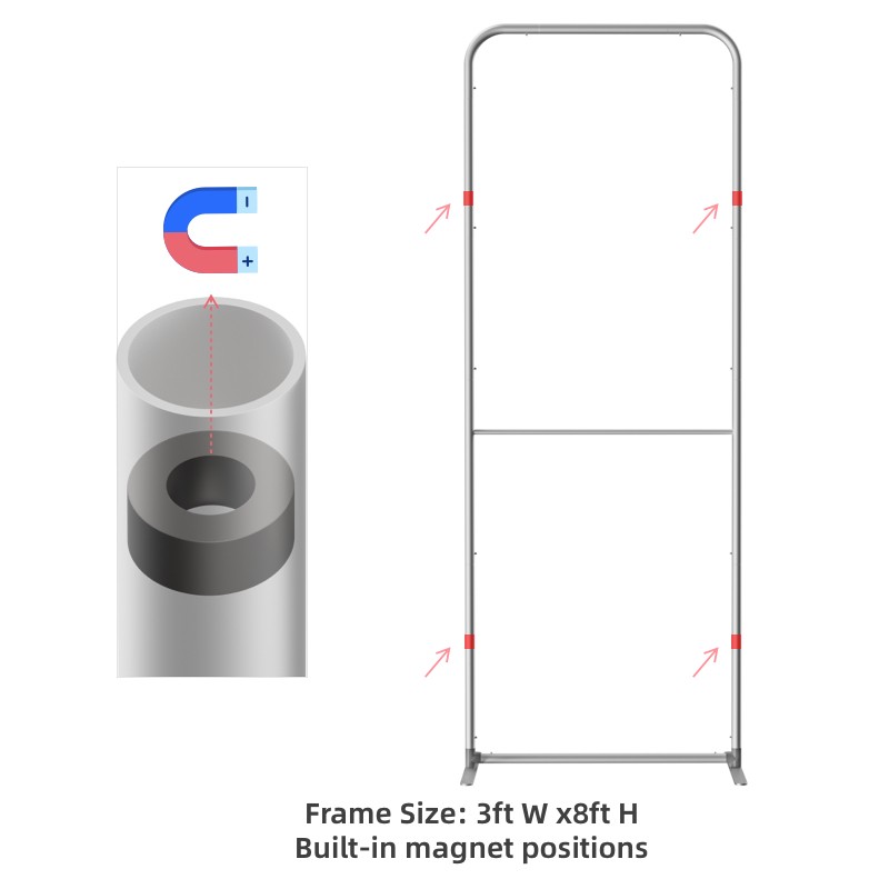 Magnetic Straight Fabric Banner Stand