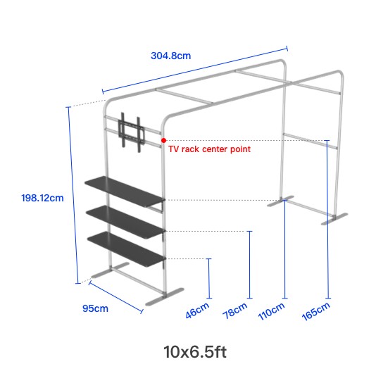 Square Arch Display Shelf & TV Rack