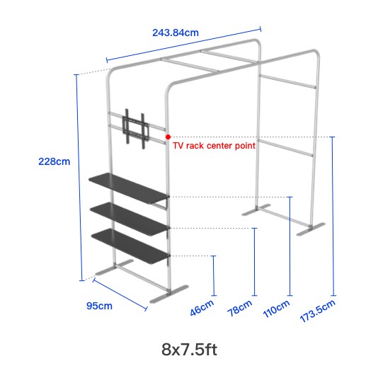 Square Arch Display Shelf & TV Rack