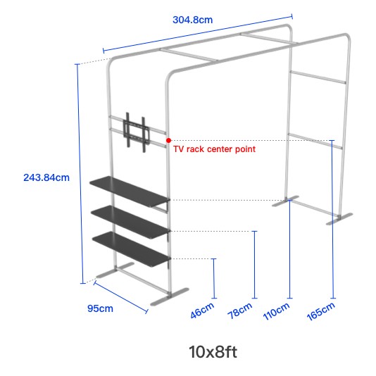 Square Arch Display Shelf & TV Rack