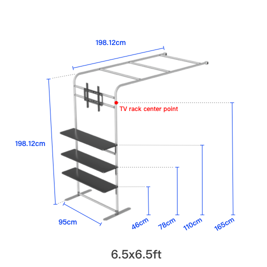 L Shaped Display Shelf & TV Rack