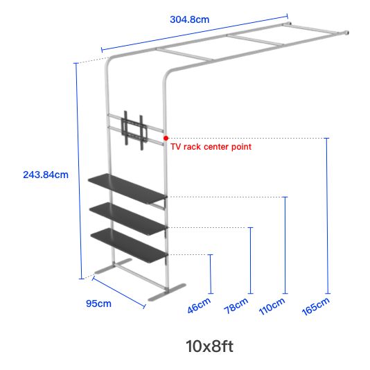 L Shaped Display Shelf & TV Rack