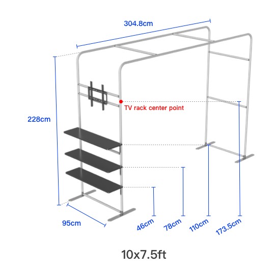 Square Arch Display Shelf & TV Rack