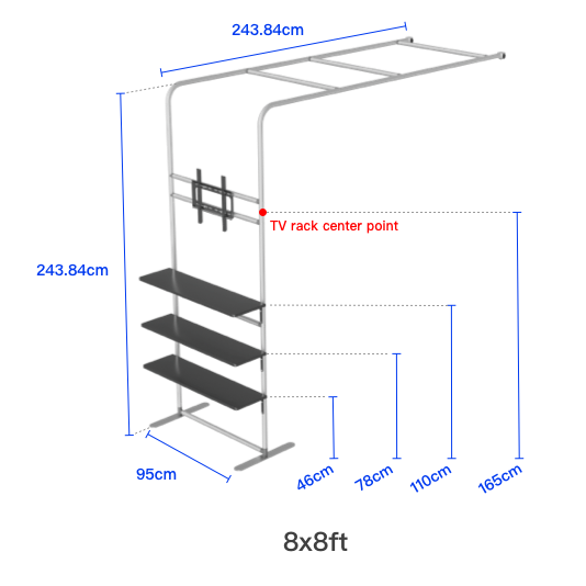 L Shaped Display Shelf & TV Rack