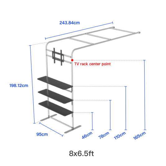 L Shaped Display Shelf & TV Rack