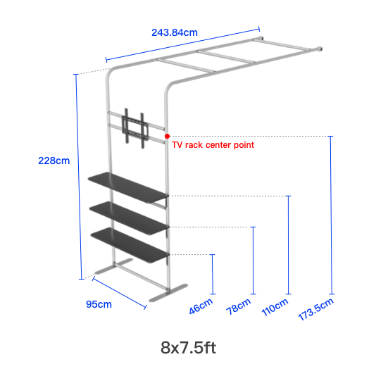 L Shaped Display Shelf & TV Rack