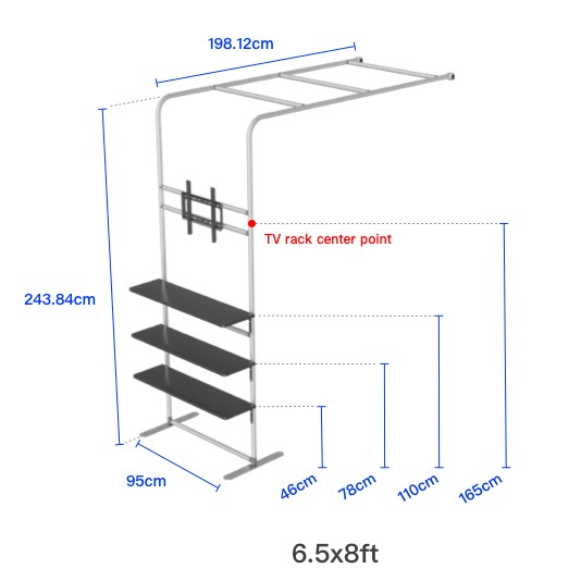 L Shaped Display Shelf & TV Rack