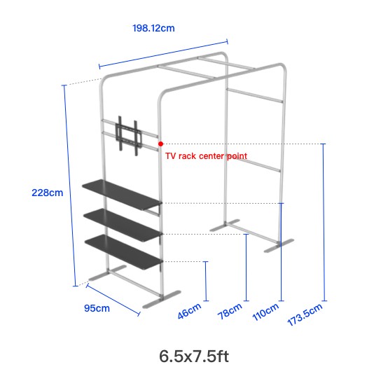 Square Arch Display Shelf & TV Rack