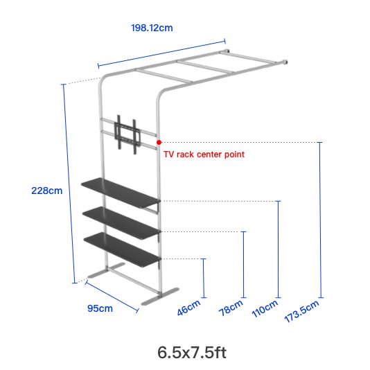 L Shaped Display Shelf & TV Rack