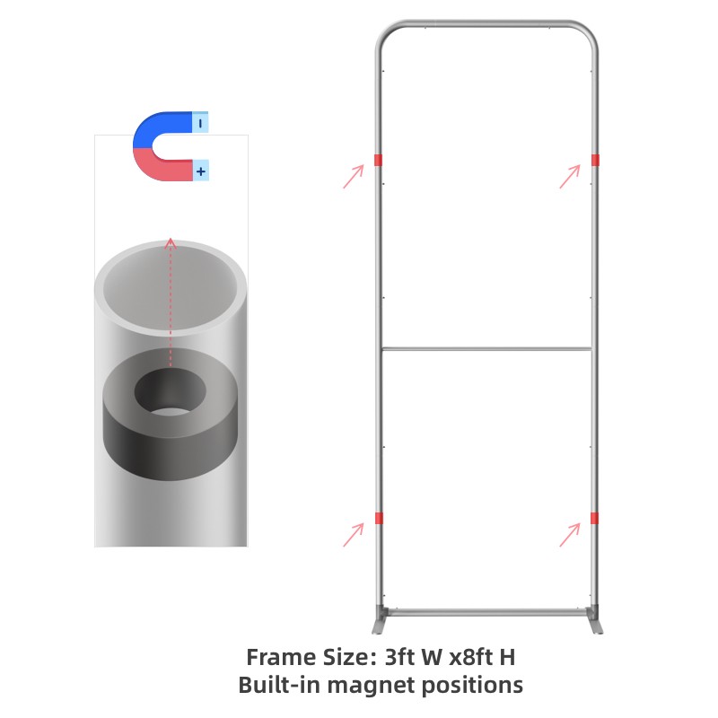 Magnetic Straight Fabric Banner Stand Frame