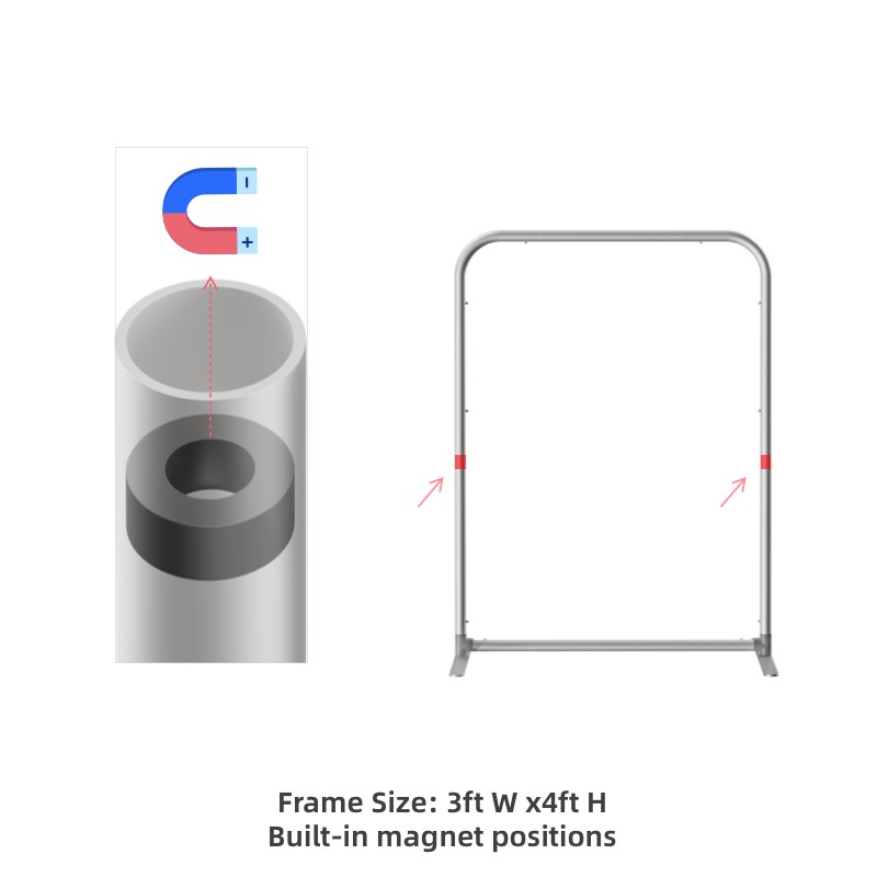 Magnetic Straight Fabric Banner Stand Frame