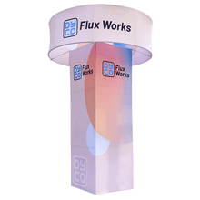 Square Trade Show Tower with Hanging Sign