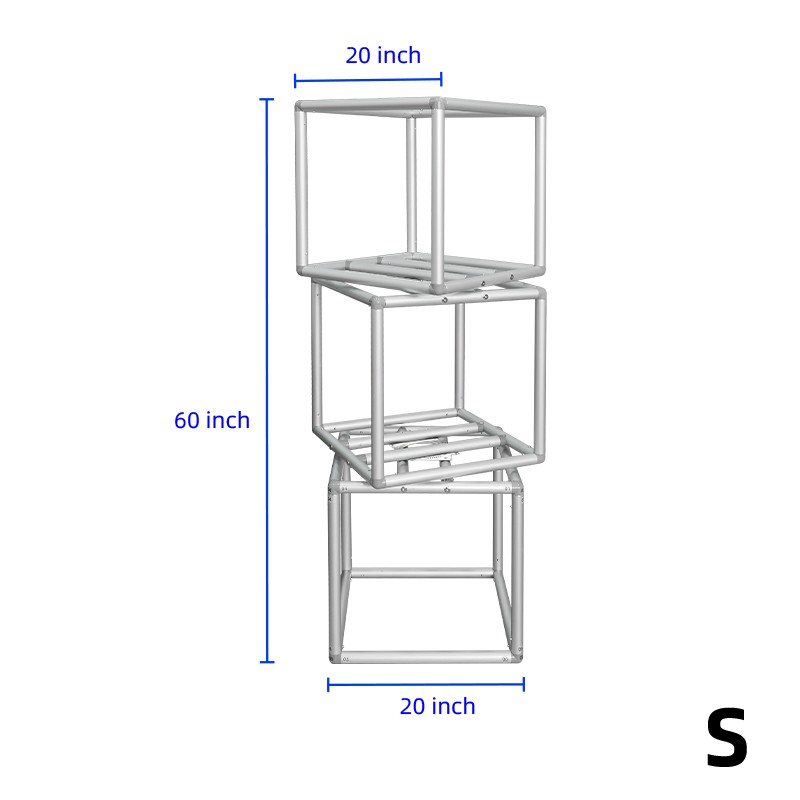 Rotating 3D Fabric Cube Display