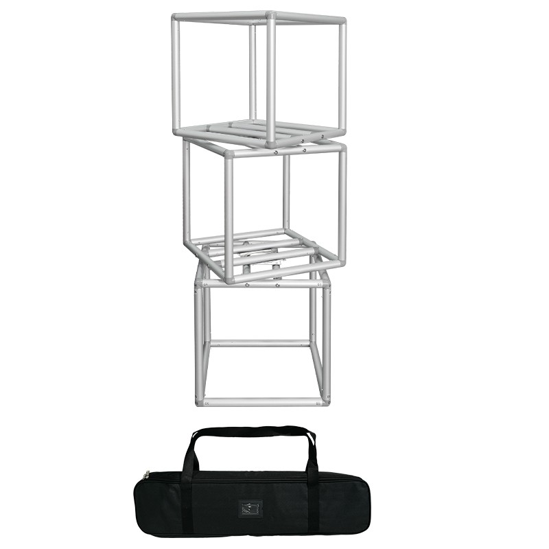 Rotating 3D Fabric Cube Display