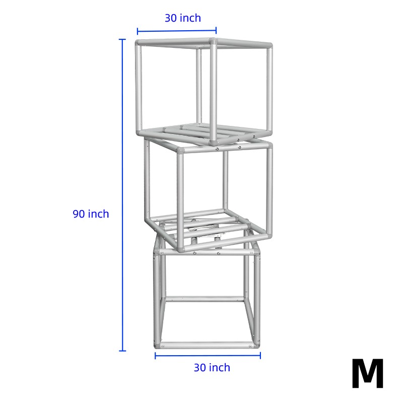 Rotating 3D Fabric Cube Display
