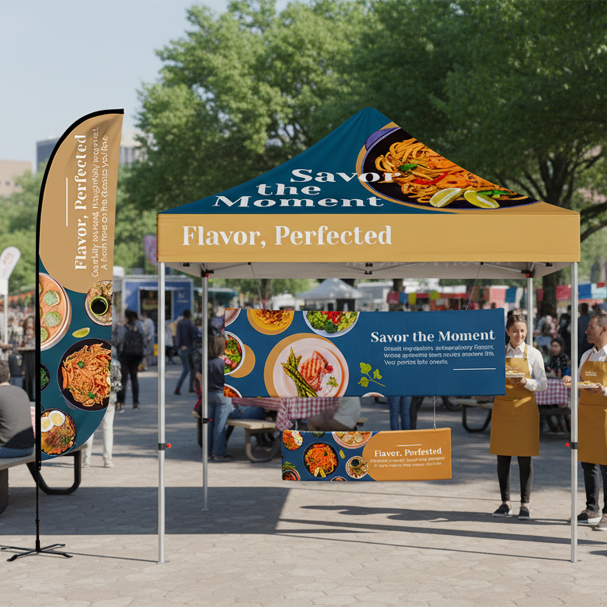 Custom Tent Hanging Banner Set