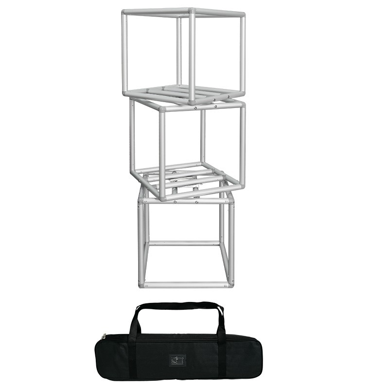 Rotating 3D Fabric Cube Display Frame