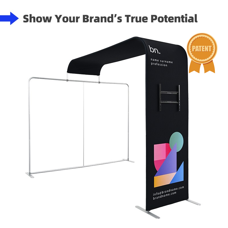 L Shaped Display with TV Rack